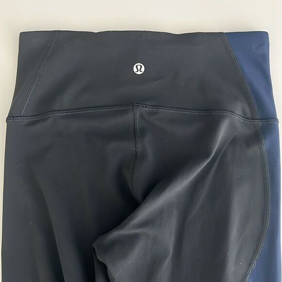 Lululemon Nulu Colour Block High-Rise Crop 23" Black / True Navy Size 4 - Picture 9 of 12